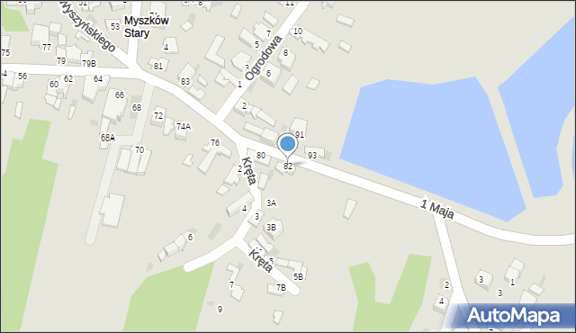 Myszków, 1 Maja, 82, mapa Myszków