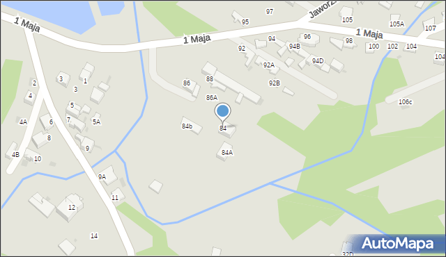 Myszków, 1 Maja, 84, mapa Myszków