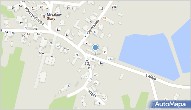 Myszków, 1 Maja, 89, mapa Myszków