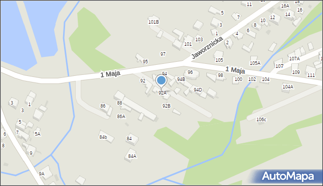 Myszków, 1 Maja, 92A, mapa Myszków