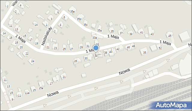 Nakło nad Notecią, 1 Maja, 34, mapa Nakło nad Notecią