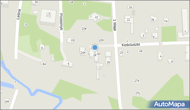 Nałęczów, 1 Maja, 24, mapa Nałęczów