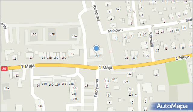 Namysłów, 1 Maja, 19, mapa Namysłów