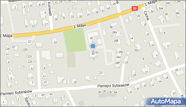 Namysłów, 1 Maja, 40, mapa Namysłów