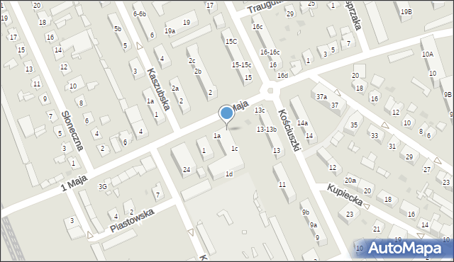 Nowa Sól, 1 Maja, 1b, mapa Nowa Sól
