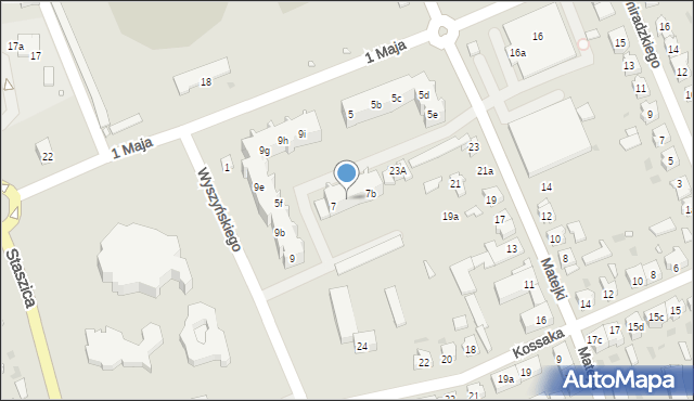 Nowa Sól, 1 Maja, 7a, mapa Nowa Sól