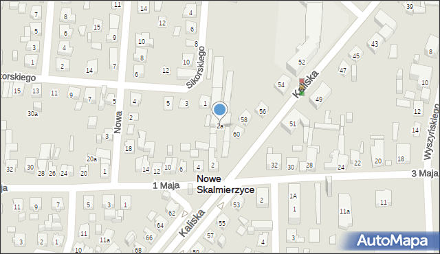 Nowe Skalmierzyce, 1 Maja, 2a, mapa Nowe Skalmierzyce