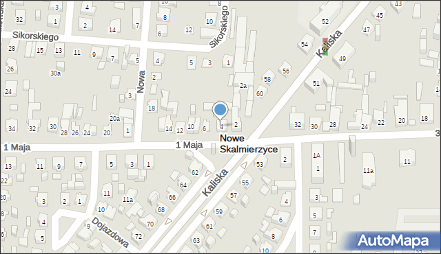 Nowe Skalmierzyce, 1 Maja, 4, mapa Nowe Skalmierzyce