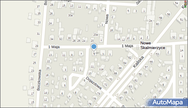 Nowe Skalmierzyce, 1 Maja, 5, mapa Nowe Skalmierzyce