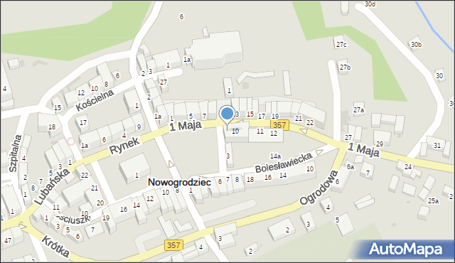 Nowogrodziec, 1 Maja, 10a, mapa Nowogrodziec