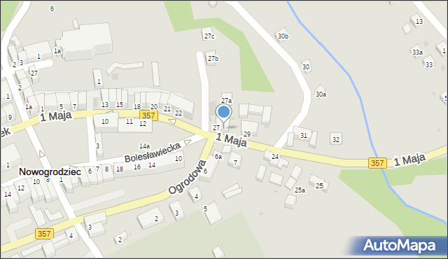 Nowogrodziec, 1 Maja, 28, mapa Nowogrodziec