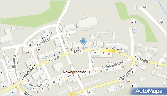 Nowogrodziec, 1 Maja, 7, mapa Nowogrodziec
