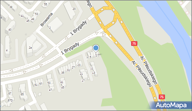 Nowy Sącz, 1 Brygady, 1, mapa Nowego Sącza