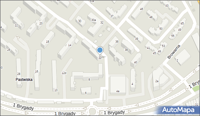 Nowy Sącz, 1 Brygady, 12, mapa Nowego Sącza