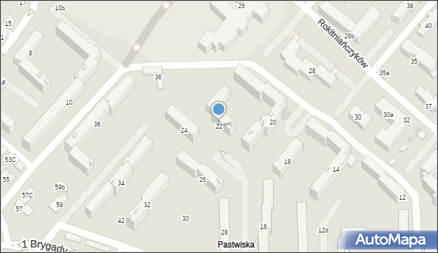 Nowy Sącz, 1 Brygady, 22, mapa Nowego Sącza