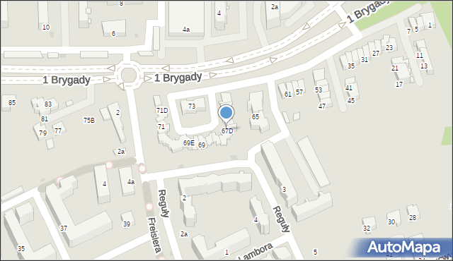 Nowy Sącz, 1 Brygady, 67D, mapa Nowego Sącza