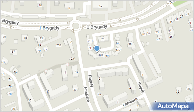 Nowy Sącz, 1 Brygady, 69F, mapa Nowego Sącza