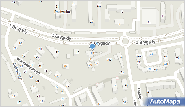 Nowy Sącz, 1 Brygady, 83, mapa Nowego Sącza