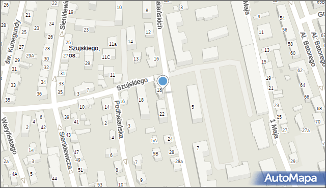 Nowy Sącz, 1 Pułku Strzelców Podhalańskich, 20, mapa Nowego Sącza