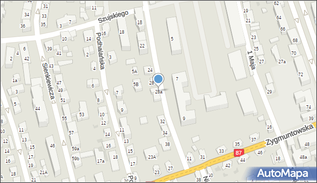 Nowy Sącz, 1 Pułku Strzelców Podhalańskich, 28a, mapa Nowego Sącza