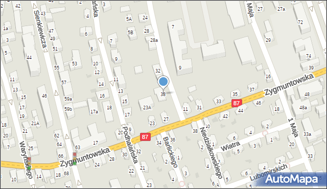 Nowy Sącz, 1 Pułku Strzelców Podhalańskich, 38, mapa Nowego Sącza