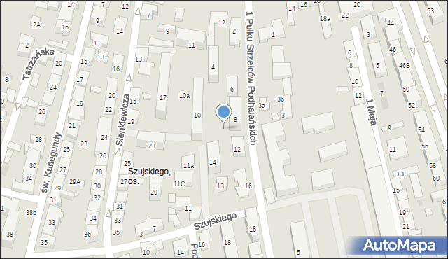 Nowy Sącz, 1 Pułku Strzelców Podhalańskich, 4b, mapa Nowego Sącza