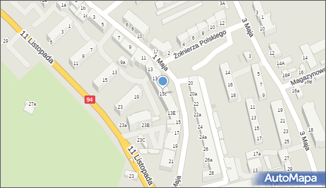 Oława, 1 Maja, 13c, mapa Oława