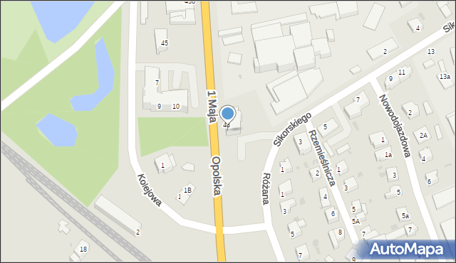 Oława, 1 Maja, 48A, mapa Oława