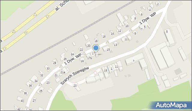 Olsztyn, 1 Dywizji Wojska Polskiego, 17a, mapa Olsztyna