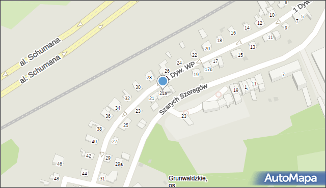 Olsztyn, 1 Dywizji Wojska Polskiego, 21a, mapa Olsztyna