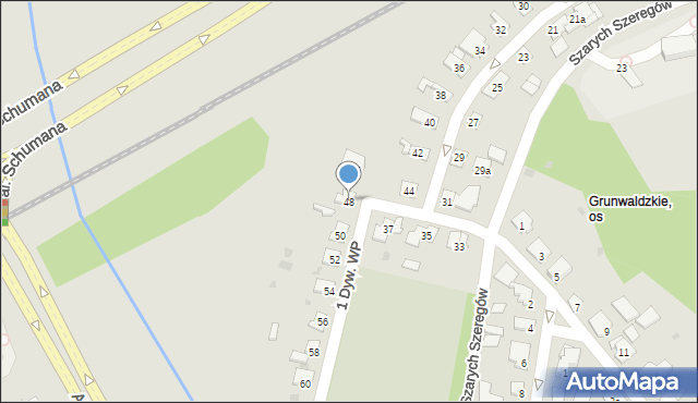 Olsztyn, 1 Dywizji Wojska Polskiego, 48, mapa Olsztyna