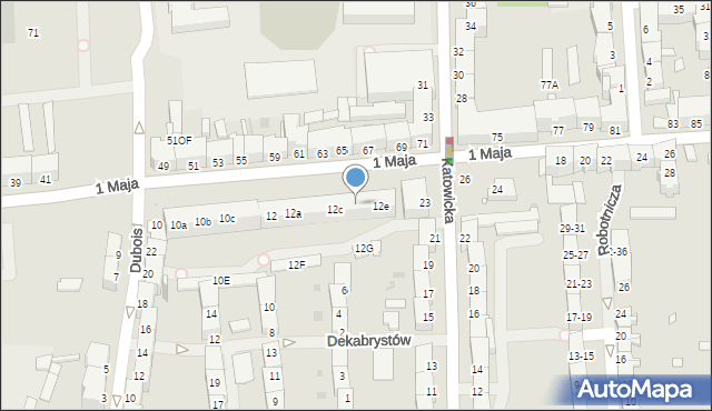 Opole, 1 Maja, 12d, mapa Opola