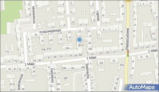 Opole, 1 Maja, 97, mapa Opola