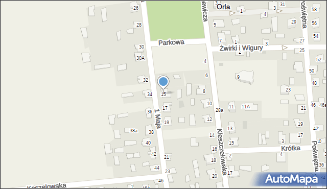 Orla, 1 Maja, 15, mapa Orla