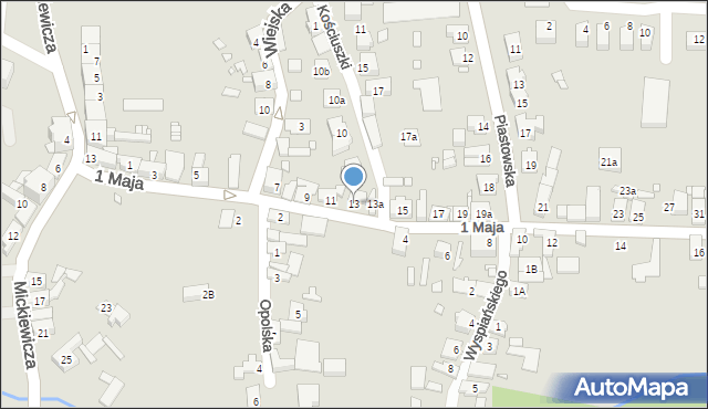 Otmuchów, 1 Maja, 13, mapa Otmuchów