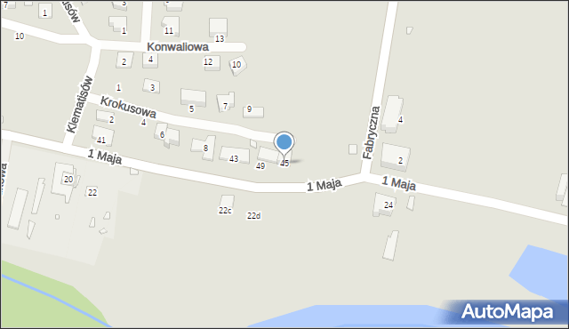 Otmuchów, 1 Maja, 45, mapa Otmuchów