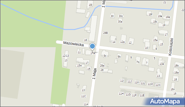 Ożarów Mazowiecki, 1 Maja, 17a, mapa Ożarów Mazowiecki