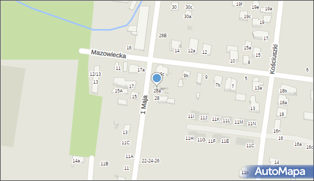 Ożarów Mazowiecki, 1 Maja, 28a, mapa Ożarów Mazowiecki