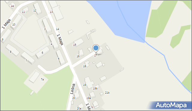 Panki, 1 Maja, 17, mapa Panki