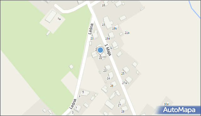 Panki, 1 Maja, 22, mapa Panki