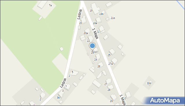 Panki, 1 Maja, 23, mapa Panki