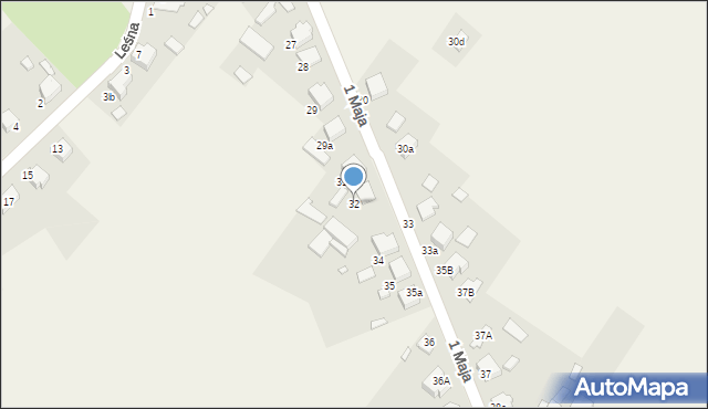 Panki, 1 Maja, 32, mapa Panki