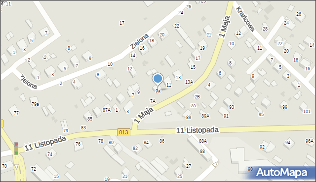 Parczew, 1 Maja, 9a, mapa Parczew