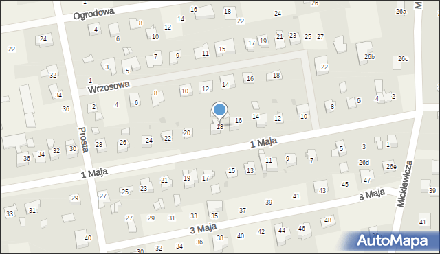 Pawłowice, 1 Maja, 18, mapa Pawłowice
