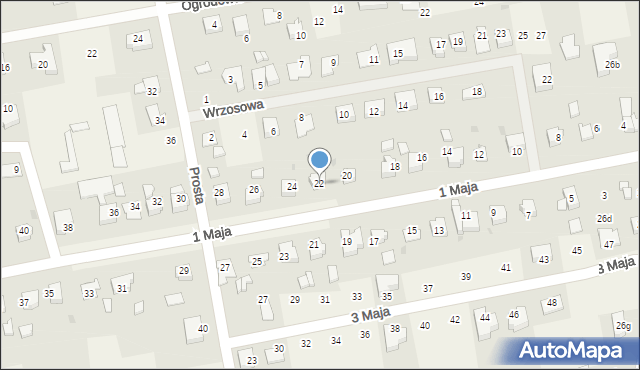 Pawłowice, 1 Maja, 22, mapa Pawłowice