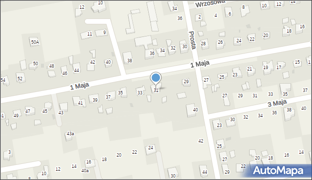 Pawłowice, 1 Maja, 31, mapa Pawłowice