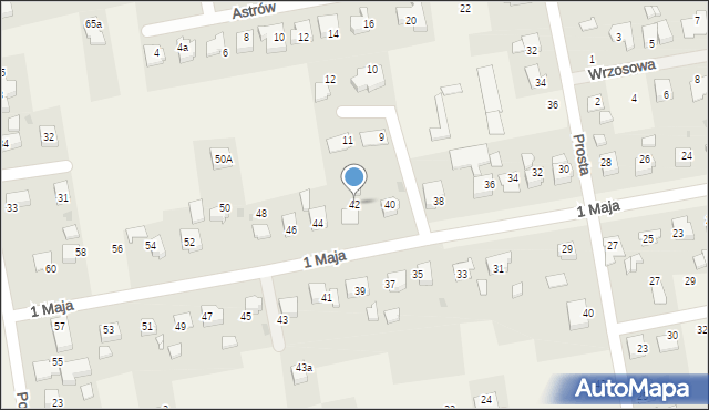 Pawłowice, 1 Maja, 42, mapa Pawłowice
