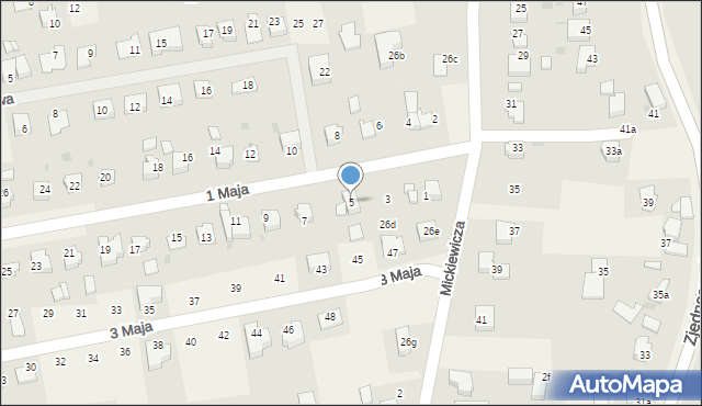 Pawłowice, 1 Maja, 5, mapa Pawłowice