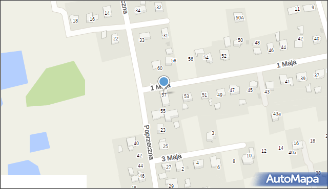 Pawłowice, 1 Maja, 57, mapa Pawłowice