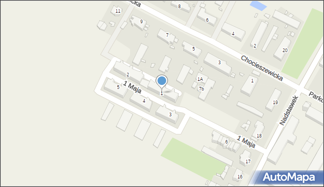 Pępowo, 1 Maja, 1, mapa Pępowo